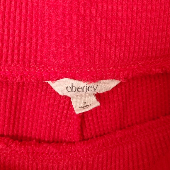 Eberjey Cozy Waffle Short Sleeve & Pant PJ Set Pyjamas Red Size Small - Picture 15 of 16